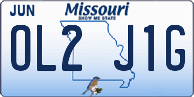 MO license plate OL2J1G