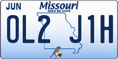 MO license plate OL2J1H