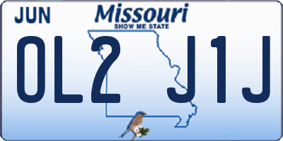 MO license plate OL2J1J