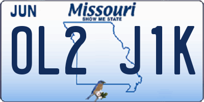 MO license plate OL2J1K