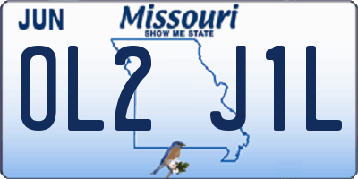 MO license plate OL2J1L