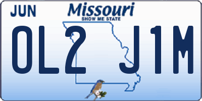 MO license plate OL2J1M