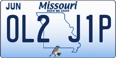 MO license plate OL2J1P
