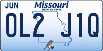 MO license plate OL2J1Q