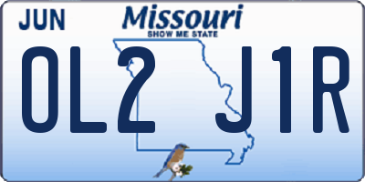 MO license plate OL2J1R