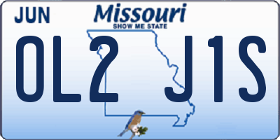 MO license plate OL2J1S
