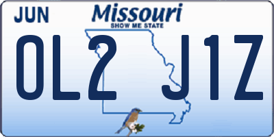 MO license plate OL2J1Z