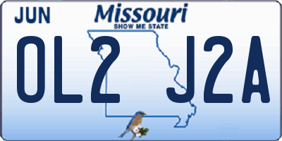 MO license plate OL2J2A