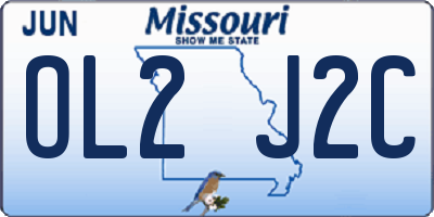 MO license plate OL2J2C