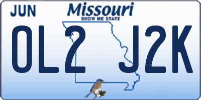MO license plate OL2J2K