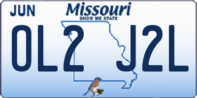 MO license plate OL2J2L
