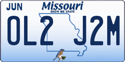 MO license plate OL2J2M