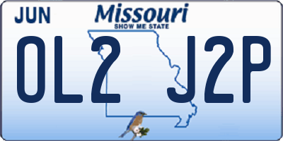 MO license plate OL2J2P