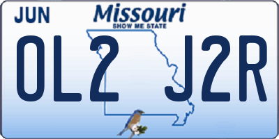 MO license plate OL2J2R