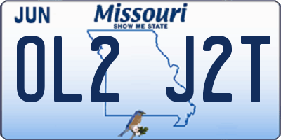 MO license plate OL2J2T