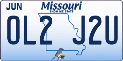 MO license plate OL2J2U