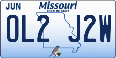 MO license plate OL2J2W