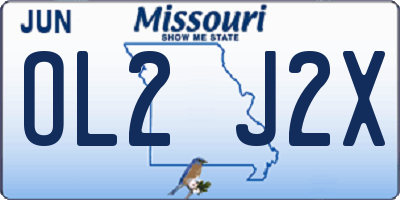 MO license plate OL2J2X