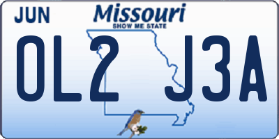 MO license plate OL2J3A