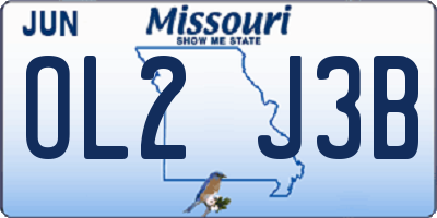 MO license plate OL2J3B