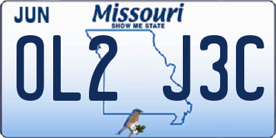 MO license plate OL2J3C