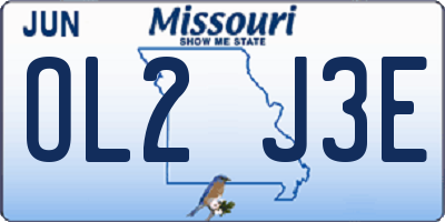 MO license plate OL2J3E