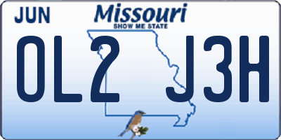 MO license plate OL2J3H