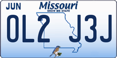 MO license plate OL2J3J