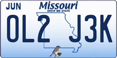 MO license plate OL2J3K