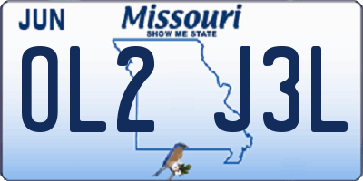 MO license plate OL2J3L