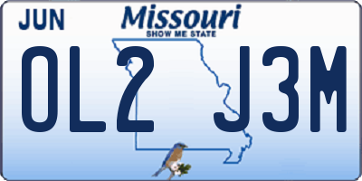 MO license plate OL2J3M