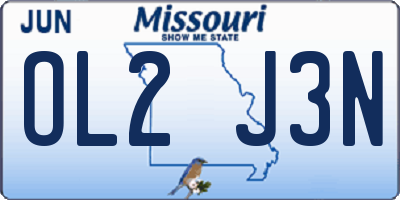 MO license plate OL2J3N