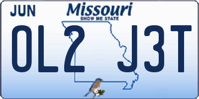 MO license plate OL2J3T