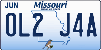 MO license plate OL2J4A
