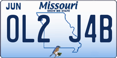 MO license plate OL2J4B