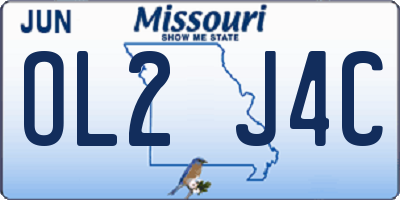 MO license plate OL2J4C
