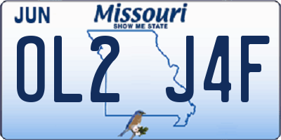 MO license plate OL2J4F