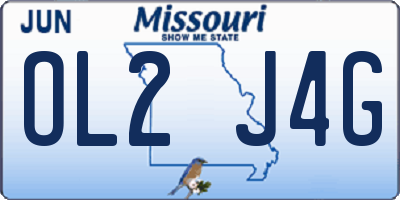 MO license plate OL2J4G