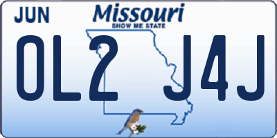MO license plate OL2J4J