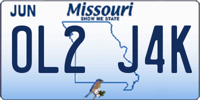MO license plate OL2J4K