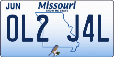 MO license plate OL2J4L