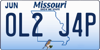 MO license plate OL2J4P