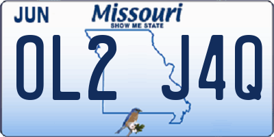 MO license plate OL2J4Q