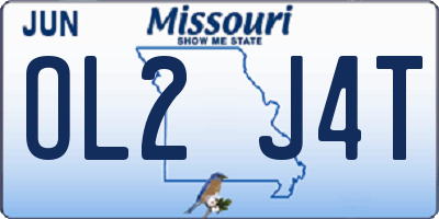 MO license plate OL2J4T