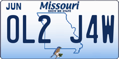 MO license plate OL2J4W
