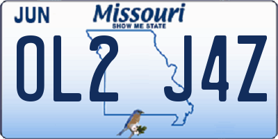 MO license plate OL2J4Z