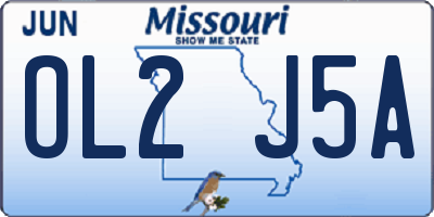 MO license plate OL2J5A