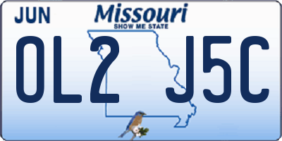 MO license plate OL2J5C