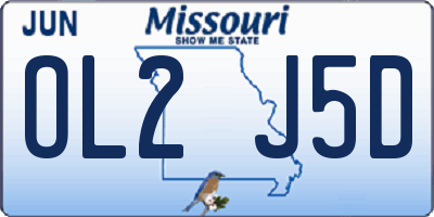 MO license plate OL2J5D