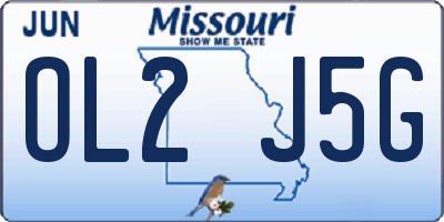 MO license plate OL2J5G